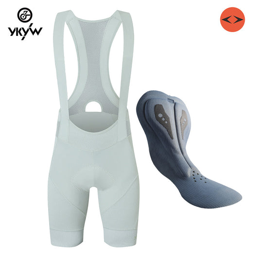 YKYW 2024 Men’s Cycling Bib Shorts Elastic Interface Paris 7H 3D Coolmax Padded Rhino Gray