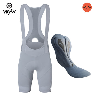 YKYW 2024 Men’s Cycling Bib Shorts Elastic Interface Paris 7H 3D Coolmax Padded Peacock Blue