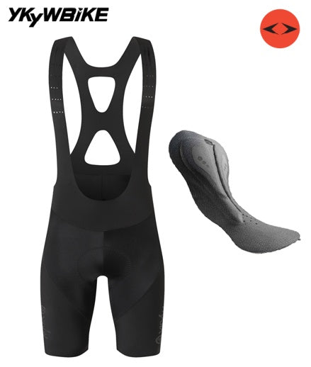 YKYW Men's 7 Hours Riding Seamless Cycling Bib Short Elastic Interface Summer Breathable Bicycle Bib Pants Blue