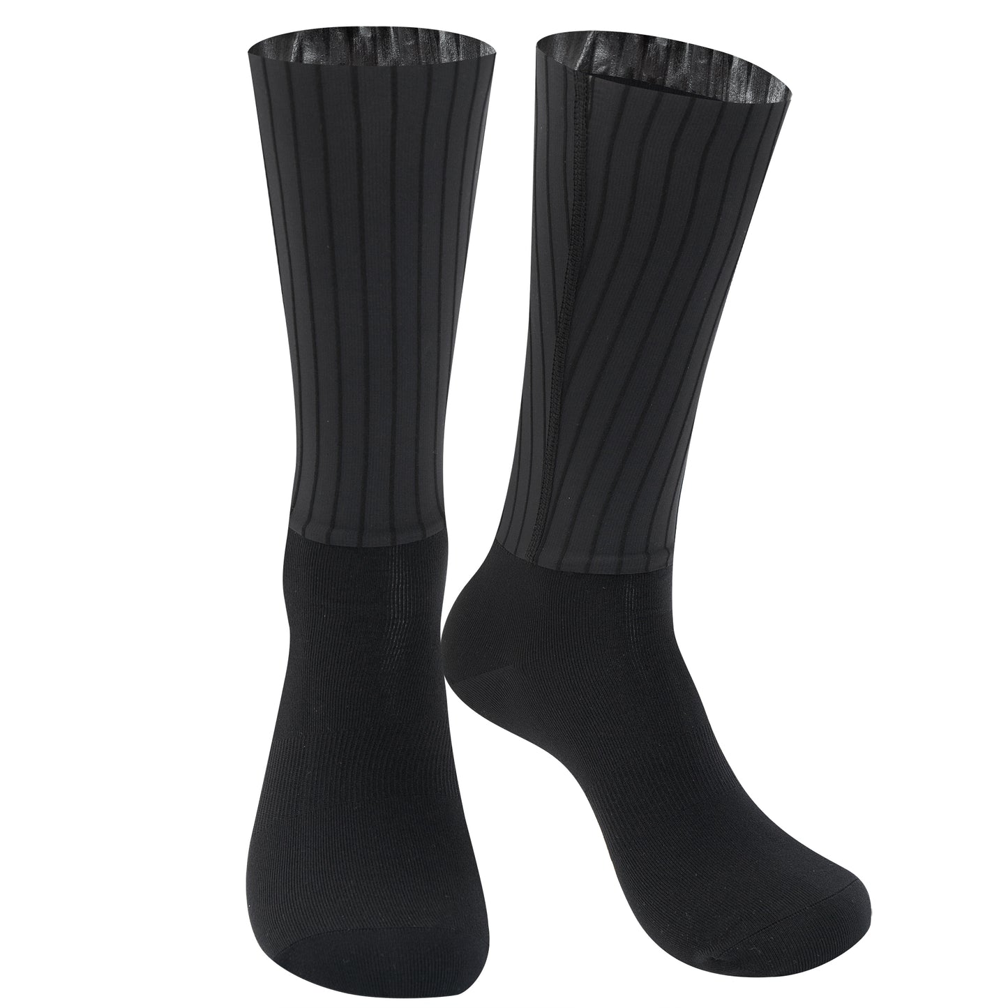 YKYW Men's Women's Summer Cycling Set, Half Finger Woven Striped Cycling Gloves + Cooling Arm Sleeves + Breathable Cycling Socks, Shock Absorbing Non-slip MTB Road Bike Sports Kit, Black & White 2 Colors