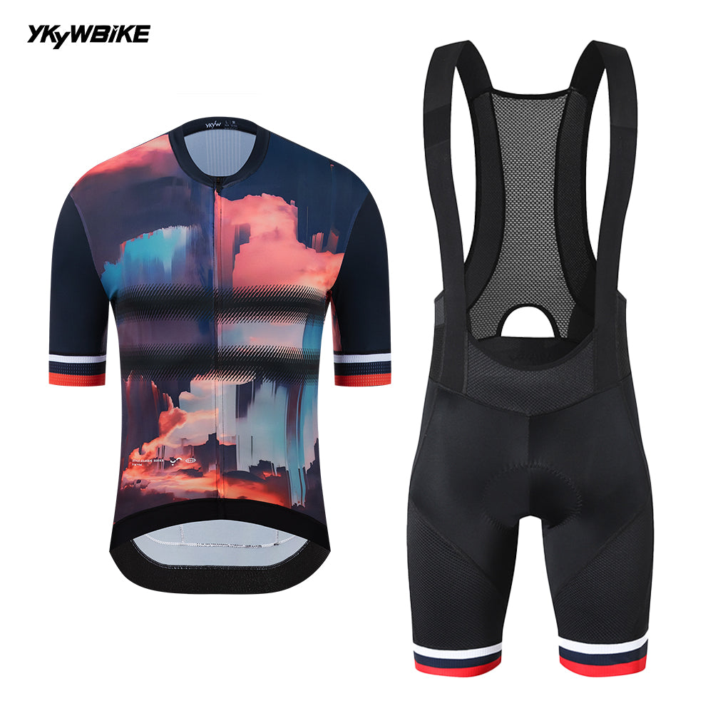 YKYW 2024 Men's Short Sleeve Cycling Jersey And Bib Shorts Set