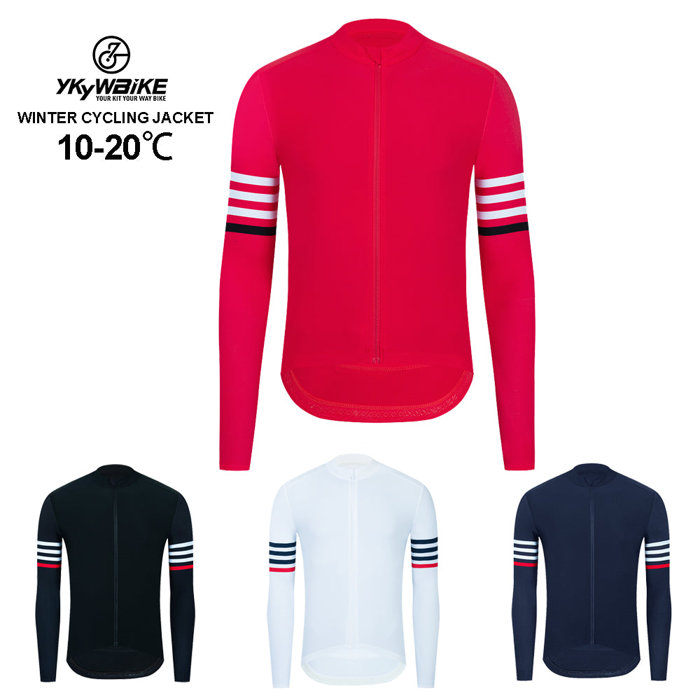YKYW Men's MTB Cycling Jersey Jackets Winter 10-20℃ Long Sleeves Fleece Keep Warm 4 Colors