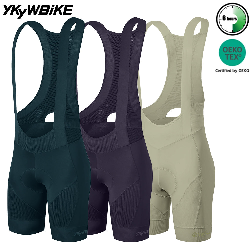 YKYW 2026 Summer Men's Solid Color Cycling Bib Shorts 6H Padded