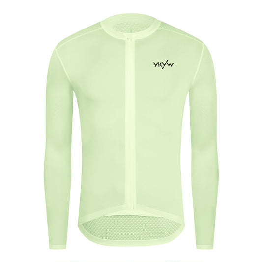 YKYW Men's PRO Team Aero Cycling Jersey Spring Summer 15-25℃ Long Sleeve Breathable YKK Zipper Design with 3+1 Pocket