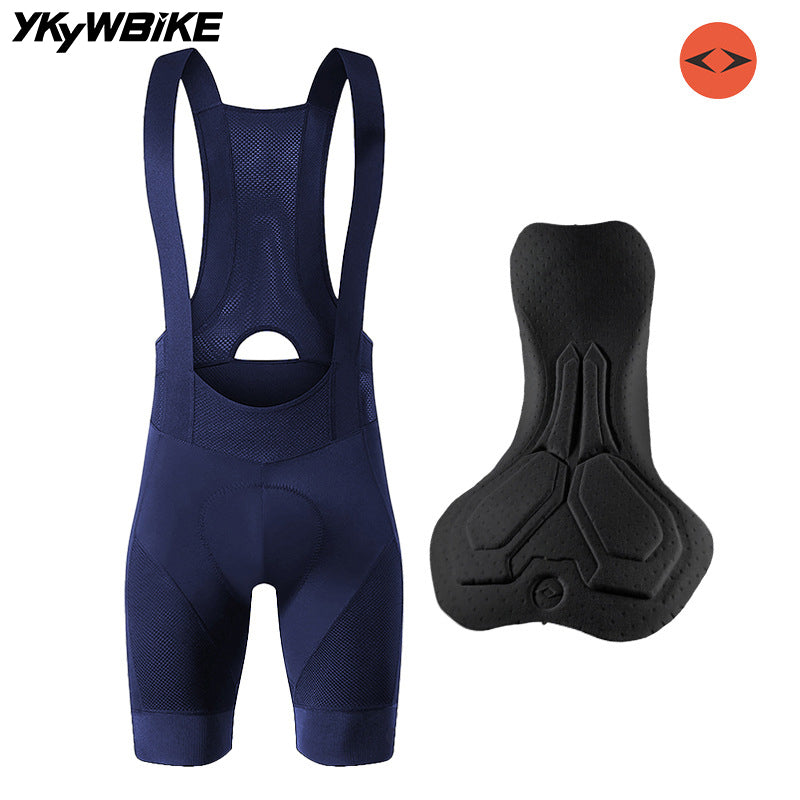 YKYW Men’s Cycling Bib Shorts Elastic Interface Paris 7H 3D Coolmax Padded Darkblue