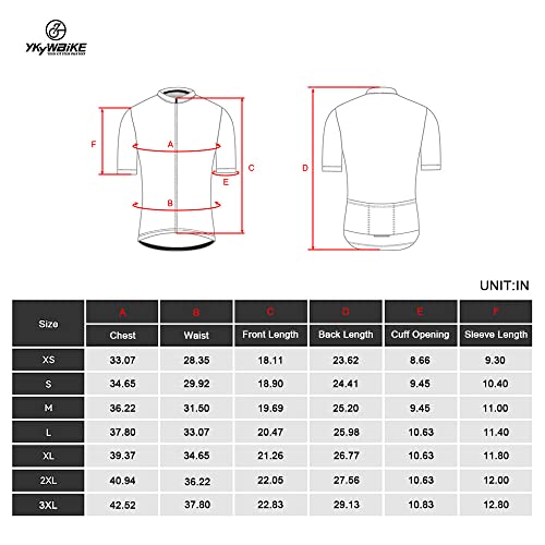YKYW Men's Cycling Jersey Short Sleeve Tight Fit & Seamless Breathable Quick Dry White