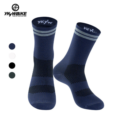YKYWBIKE Outdoor Cycling Socks Unisex Breathable Road Bicycle Socks Sport Compression Socks Reflective Racing Running Bike Socks