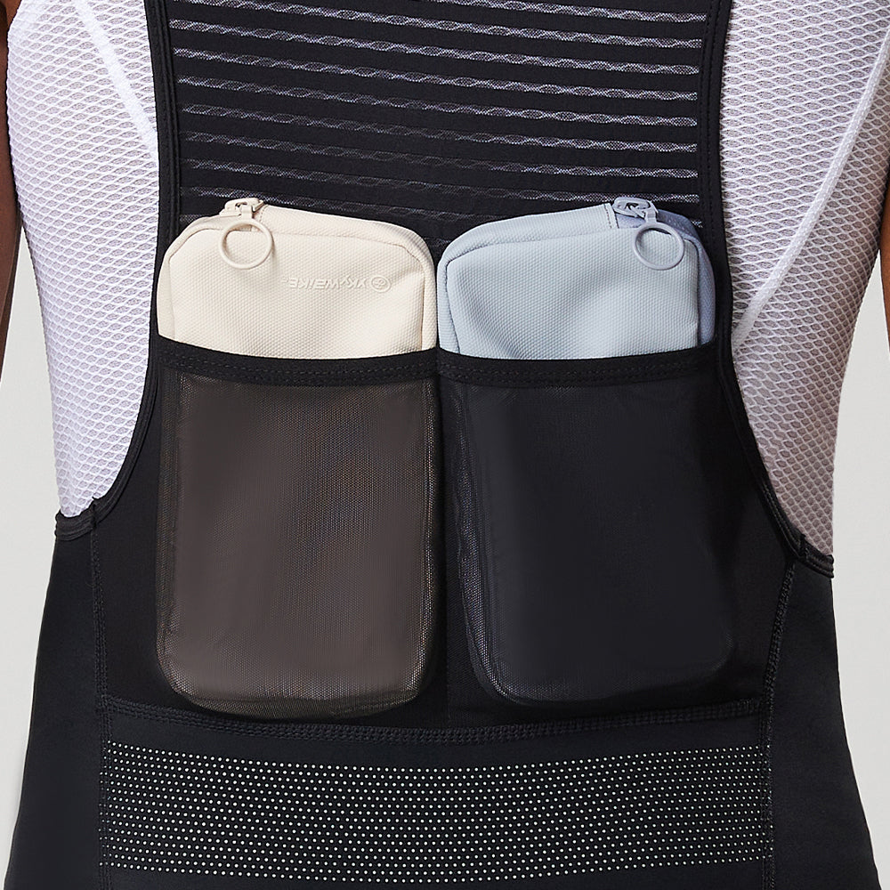 YKYW Men’s Cycling Bib Shorts Cushion Upgrade 6H 4 Pockets White