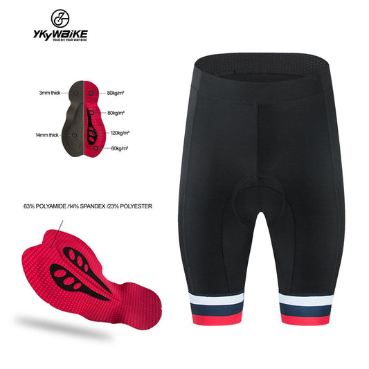 YKYW Men's Cycling Shorts Breathable Shockproof Sponge Pad Black