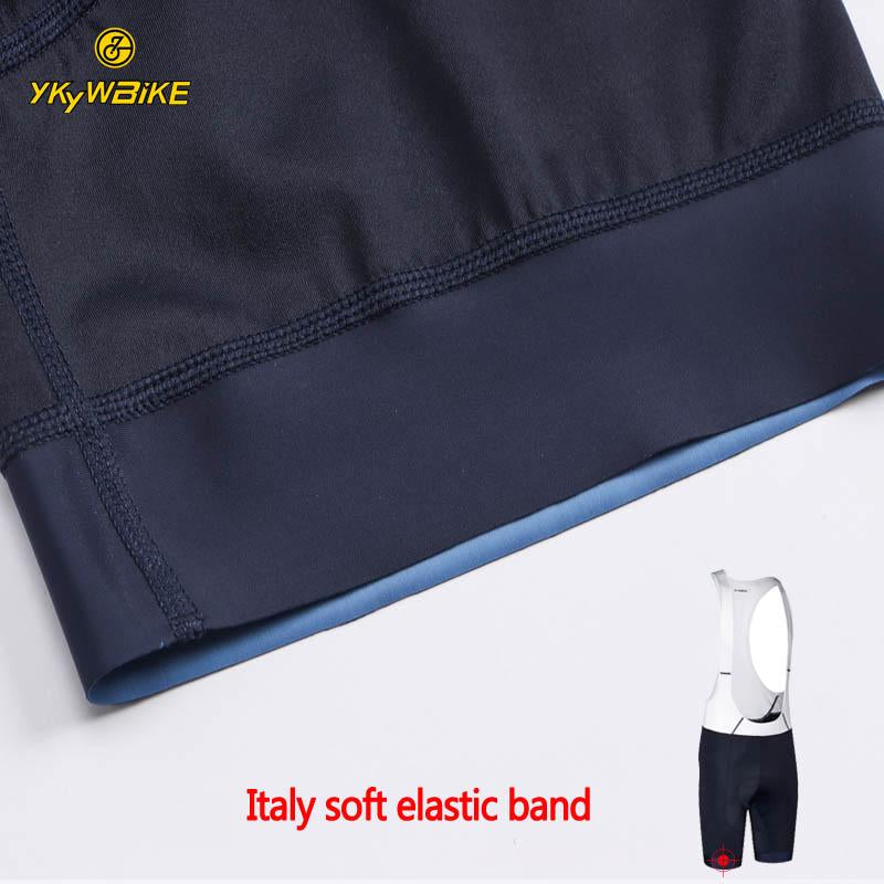 YKYW Men's Cycling Bid Shorts Italy Webbing Shockproof 3D Sponge Padded 8H Riding Navy Blue