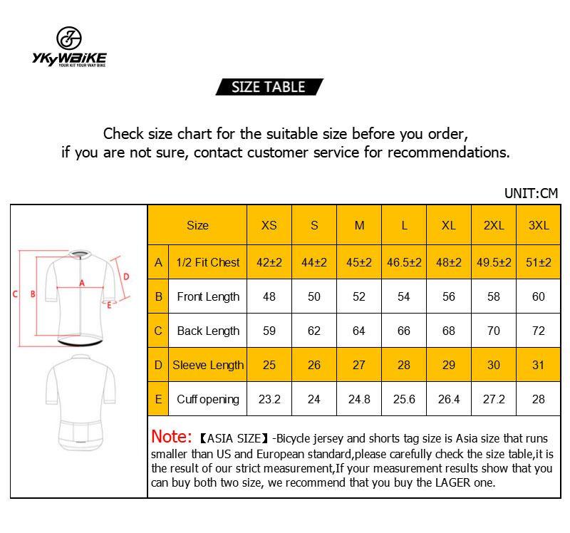 YKYW Men's PRO Team Aero Cycling Jersey Short Sleeve Breathable Black Colors