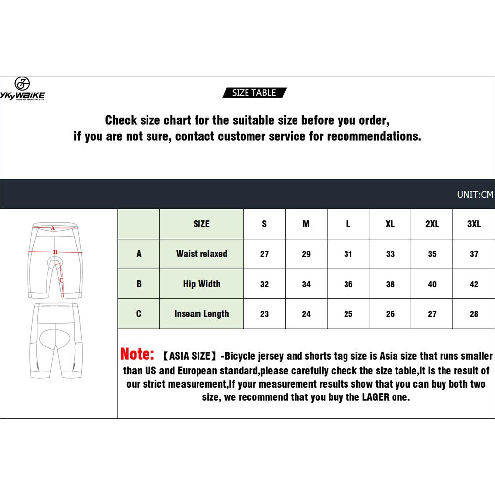 YKYW Men's Cycling Shorts Breathable Shockproof Sponge Pad Black