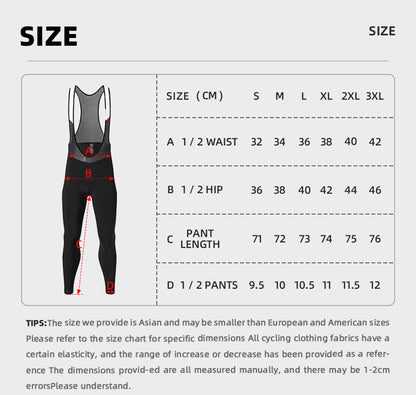 YKYW 2025 Men's Cycling Bib Long Pants 5-15 °C Fleeced Road Biking Bib Tights Riding Pants With Pro Cushion Thermal Black Pants