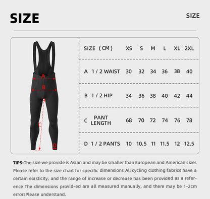 YKYWBIKE 2025 Mens Winter&Autumn Cycling Long Pants Fleece-lined Thermal Cycling Tights 3D Cutting Road Bike Trousers 10-20°C