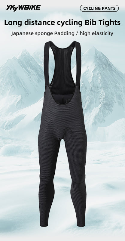 YKYW Men's Diamond-Grid Cycling Bib Tights 120kg/m³ Pad