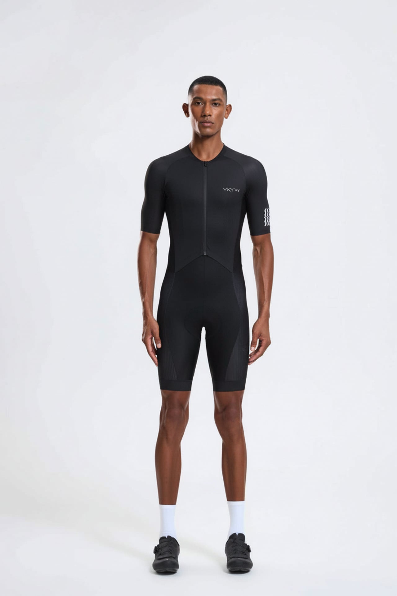 YKYWBIKE One-Piece Cyeling Skinauit Men Aerodynamie Pro-Grade Elite Performanee Road Bike Set Bicycle Clothing Shorts