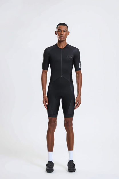 YKYWBIKE One-Piece Cyeling Skinauit Men Aerodynamie Pro-Grade Elite Performanee Road Bike Set Bicycle Clothing Shorts