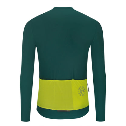 YKYWBIKE Men's Cycling Jersey Long Sleeve 15-25°C Spring Fall Ultra-Thin Fleece Road Bike Shirt Bicycle Jersey Pro MTB Clothing