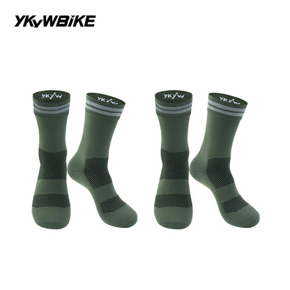YKYWBIKE Outdoor Cycling Socks Unisex Breathable Road Bicycle Socks Sport Compression Socks Reflective Racing Running Bike Socks
