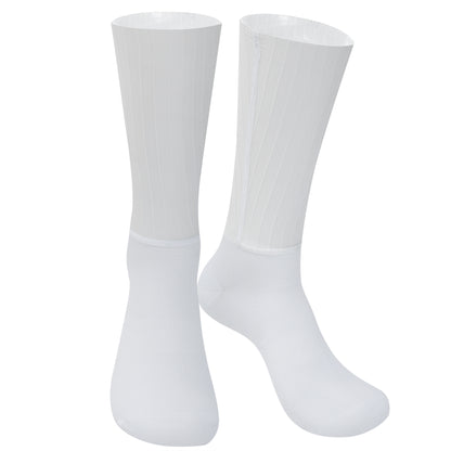 YKYW Men's Women's Summer Cycling Set, Half Finger Woven Striped Cycling Gloves + Cooling Arm Sleeves + Breathable Cycling Socks, Shock Absorbing Non-slip MTB Road Bike Sports Kit, Black & White 2 Colors