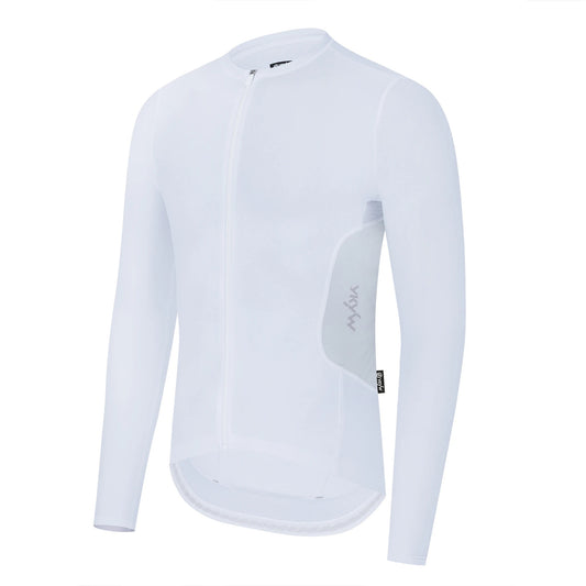 YKYWBIKE Men's Cycling Jersey Long Sleeve 15-25°C Spring Fall Ultra-Thin Fleece Road Bike Shirt Bicycle Jersey Pro MTB Clothing