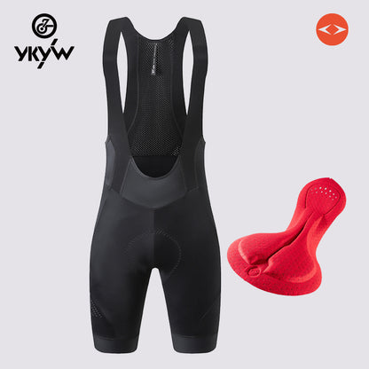 YKYW Men's Summer Cycling Bib Shorts  200kg/m³ Premium Cushion for 8H Long Rides