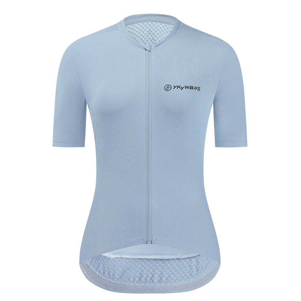 YKYW 2025 Women Short Sleeve Cycling Jersey Summer Quick Dry Road Bike Shirt Breathable Reflective Pro Cycling Clothes Tight Fit Bicycle Tops Black