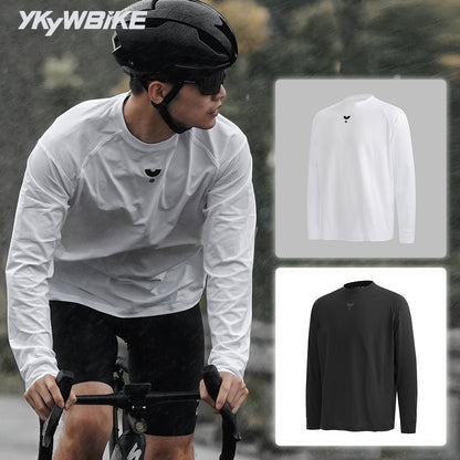YKYWBIKE 2025 Men Casual Long Sleeve Cycling Jersey Outdoor Quick Dry Shirt DuPont Sorona Bicycle Tops Road Bike Clothing