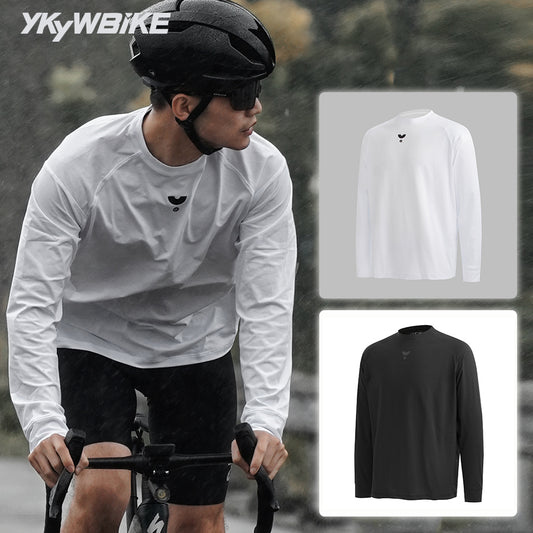 YKYWBIKE 2025 Men Casual Long Sleeve Cycling Jersey Outdoor Quick Dry Shirt DuPont Sorona Bicycle Tops Road Bike Clothing