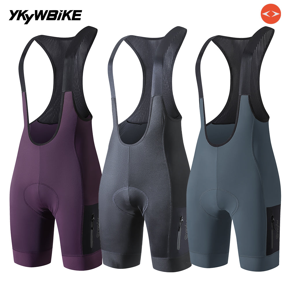 YKYWBIKE Italy Interface Men's Cycling Bib Short 4 Pockets 7 Hours Road Bike Pro Team Bib Summer Pants YKK Zipper Side Pocket Shorts
