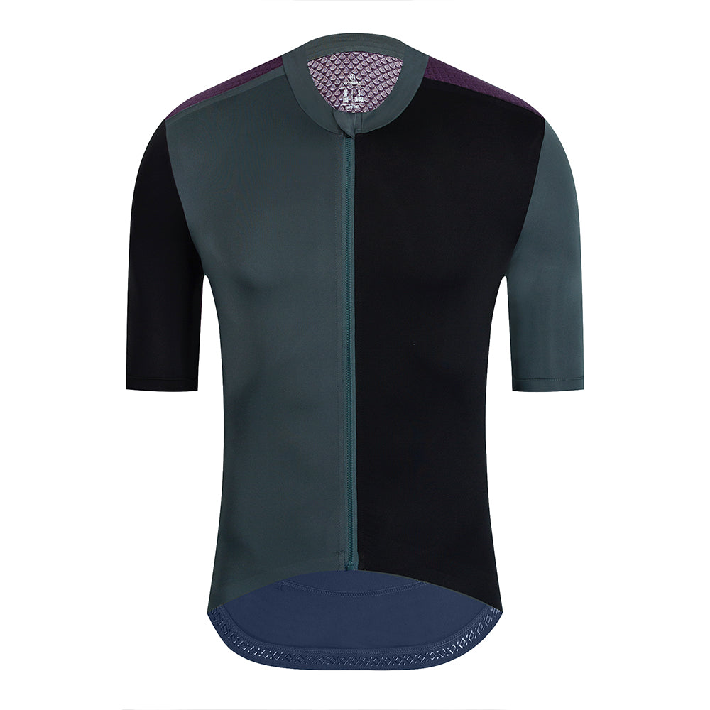 YKYW 2024 Men's New Cycling Jersey Moisture Wicking Quick Dry Multiple Color Combinations Colorblocking gray+black