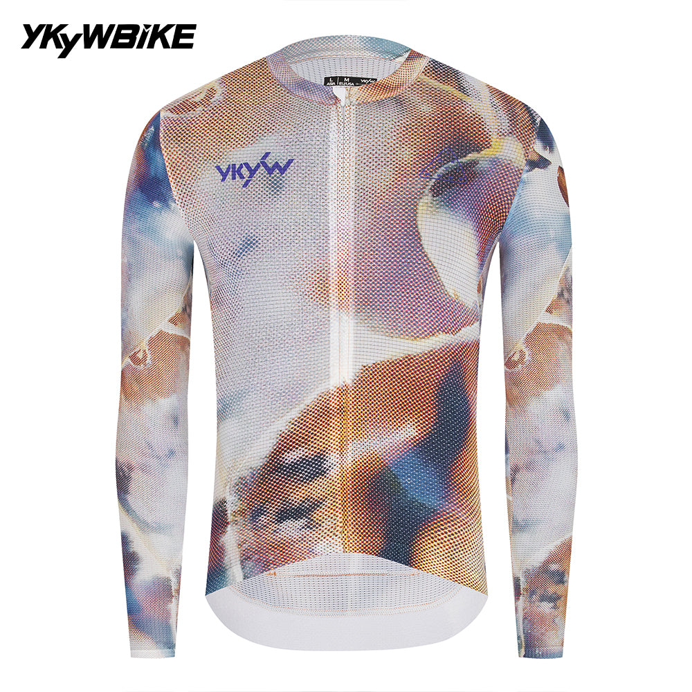 YKYWBIKE 2026 Men Cycling Jersey Long Full Sleeve Road Bike Long Shirt Bicycle Top Jersey MTB Maillot Ciclismo Clothing