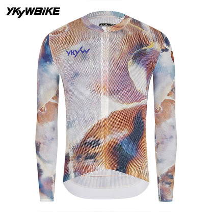YKYWBIKE 2026 Men Cycling Jersey Long Full Sleeve Road Bike Long Shirt Bicycle Top Jersey MTB Maillot Ciclismo Clothing