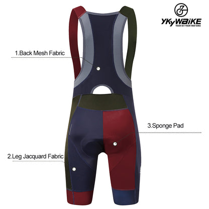 YKYW 2024 Men’s Cycling Bib Shorts Elastic Performance Lycra Ergonomics Pads 5H Padded Tights Color Combinations Colorblocking