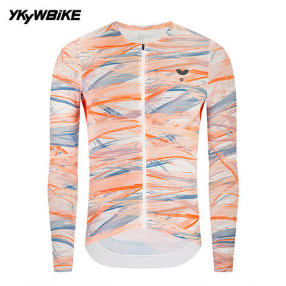 YKYWBIKE 2026 Men's Cycling Jersey Long Sleeve Road Bike Shirt Bicycle Jersey Soft Light Summer Breathable MTB Maillot Short