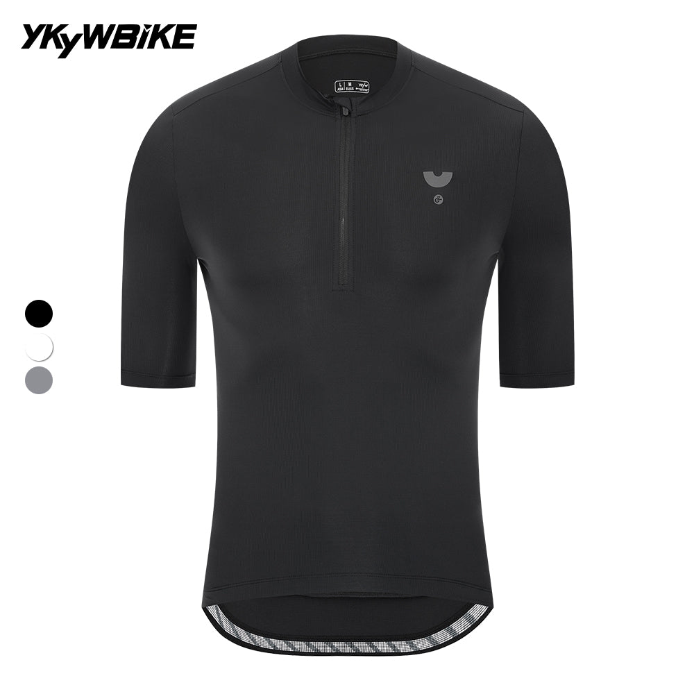 YKYWBIKE 2025 Casual Cycling Tee Men Bicycle Jersey Soft Breathable Road Bike MTB Maillot Summer Short Sleeve Half-Zip Shirt