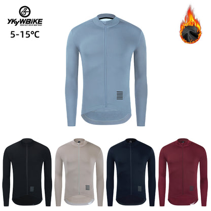 YKYW Men's Cycling Jersey Jacket Winter 5-15℃ Thermal Fleece Long Sleeves 6 Colors