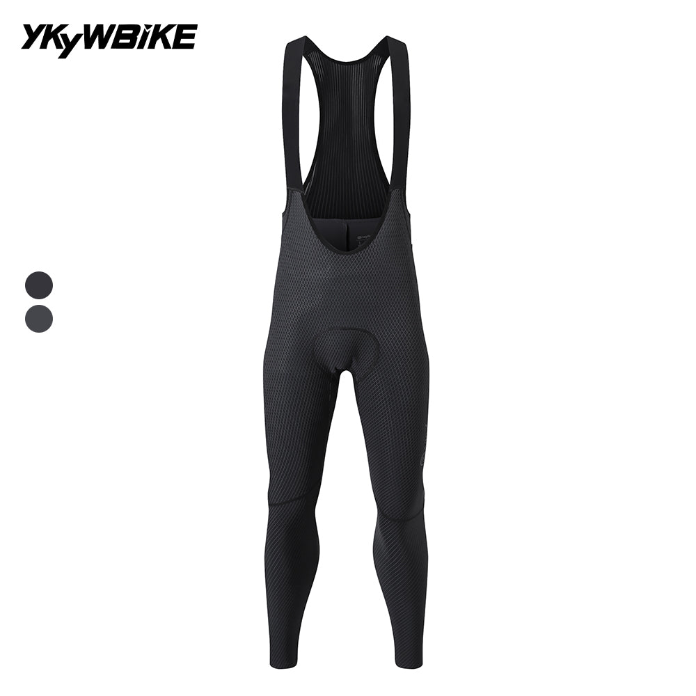 YKYW Men's Diamond-Grid Cycling Bib Tights 120kg/m³ Pad