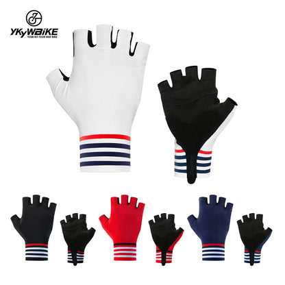 YKYW MTB Road Cycling Half Finger Gloves Lycra Fabric Antiskid Rubber Wear-resistant Shockproof 4 Colors