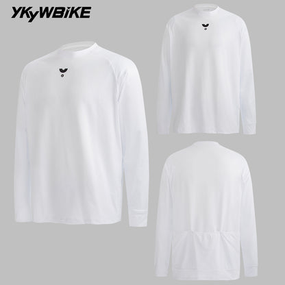 YKYWBIKE 2025 Men Casual Long Sleeve Cycling Jersey Outdoor Quick Dry Shirt DuPont Sorona Bicycle Tops Road Bike Clothing