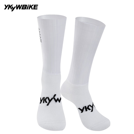 YKYWBIKE 2025 Cycling Socks 6 Color Pro Racing Aero Spoke Sports Socks Wider Non-Slip Stripe Road Bike MTB Socks Outdoors Bicycle Socks