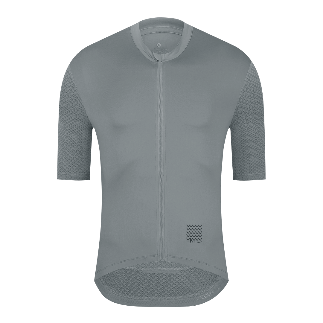 YKYW Men’s Summer Cycling Jersey, Breathable & Reflective, Road Bike Shirt with Back Pockets