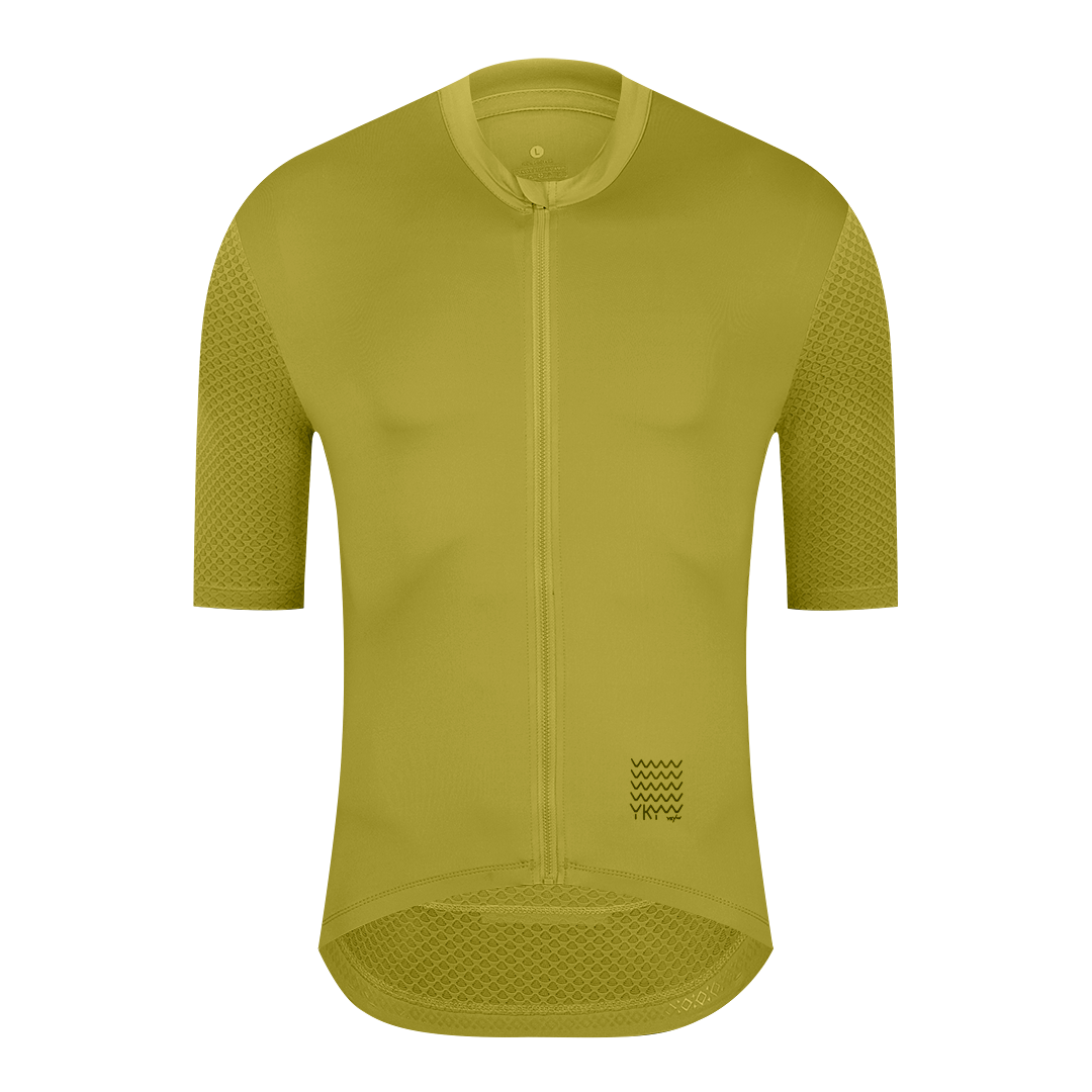 YKYW Men’s Summer Cycling Jersey, Breathable & Reflective, Road Bike Shirt with Back Pockets