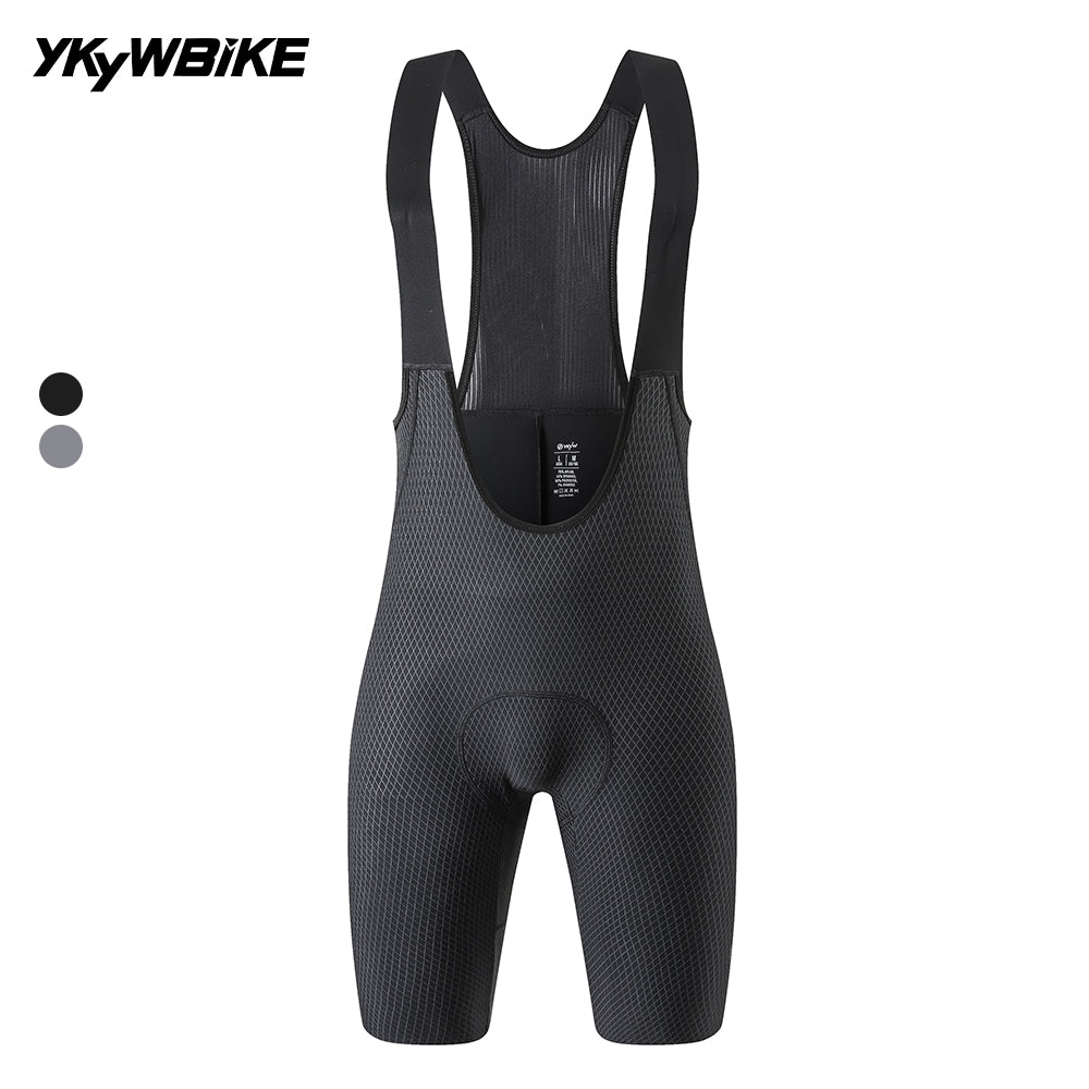 YKYWBIKE men's cycling bib shorts black with 3D Coolmax padded seat