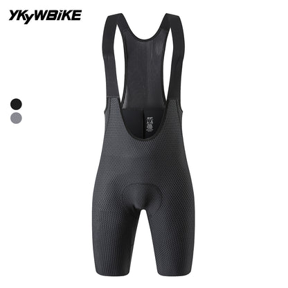 YKYWBIKE men's cycling bib shorts black with 3D Coolmax padded seat