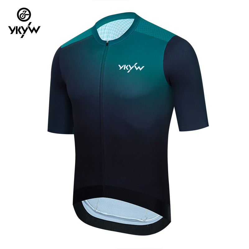 YKYW Men's Cycling Jersey Spring & Summer Quick-drying Wear-resistant Non-deformation Faded Hollow Original Yarn Weaving Gradient 2 Colors2