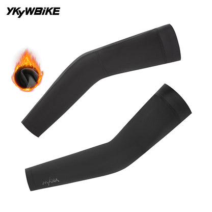 YKYWBIKE Cycling Arm Sleeves Winter Warm Fleece 10-20°C Outdoor Sports Arm Warmers Bicycle Arm Protection Road Bike Sleeves