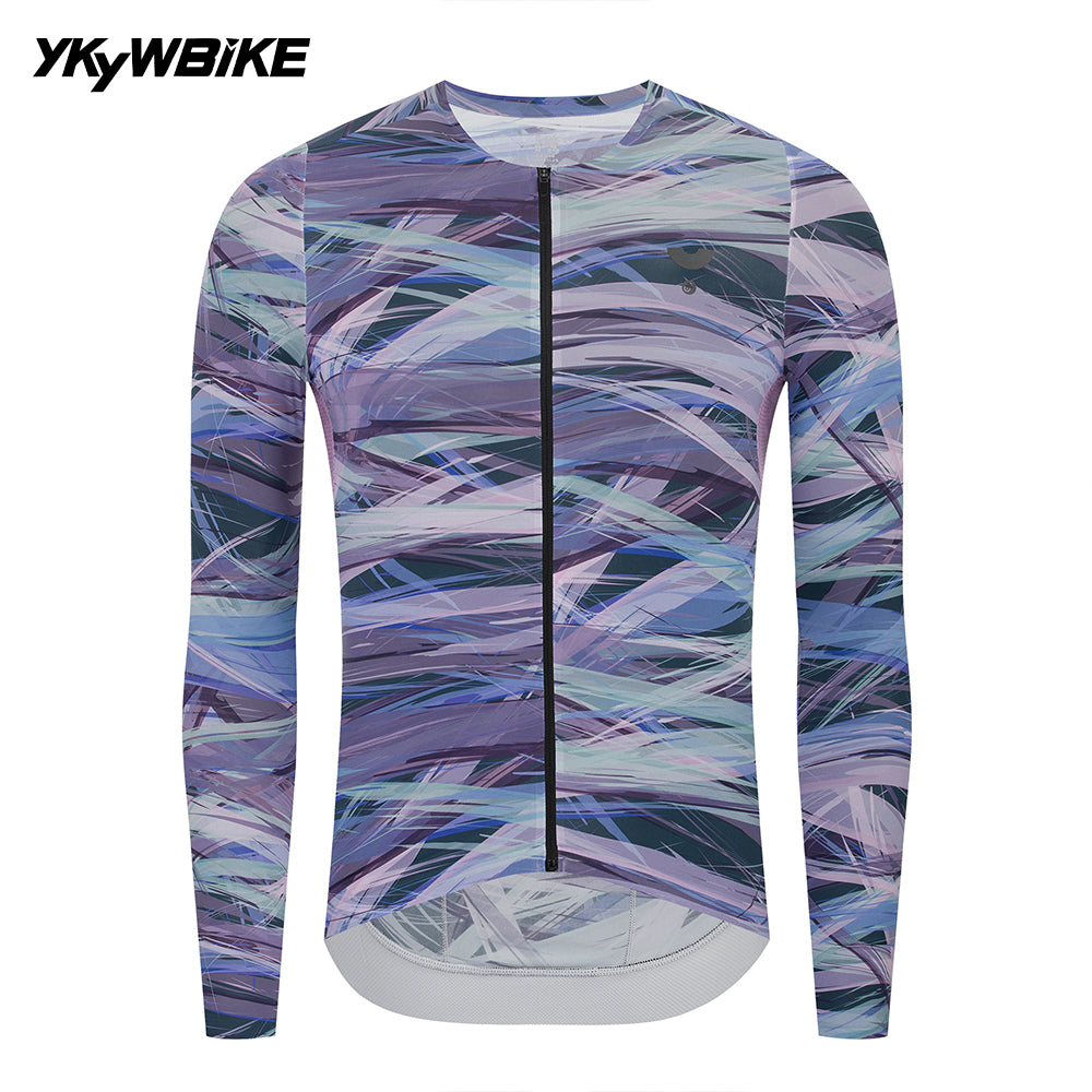 YKYWBIKE 2026 Men's Cycling Jersey Long Sleeve Road Bike Shirt Bicycle Jersey Soft Light Summer Breathable MTB Maillot Short