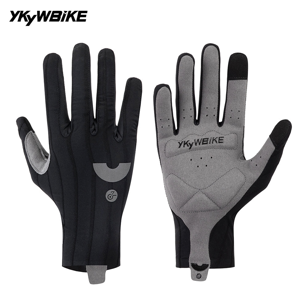 YKYWBIKE Cycling Gloves Full Fingers Aerodynamic Road Bike Gloves Reflective Touch Screen Anti-Slip Bicycle Long Gloves MTB
