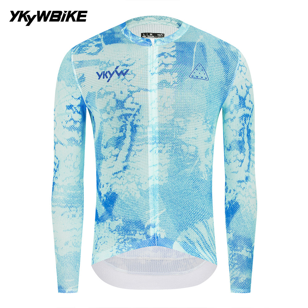 YKYWBIKE 2026 Men Cycling Jersey Long Full Sleeve Road Bike Long Shirt Bicycle Top Jersey MTB Maillot Ciclismo Clothing